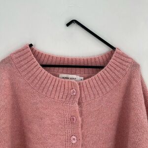 Runway Scout Tammy Knit Boxy Short Wide Sleeve Relaxed Fit Cardigan In Pink